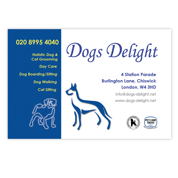 Dogs Delight Carte de Visite Recto