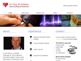 Dr Guy Gribbin Cardiologist Website, Torquay, Devon