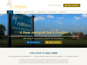 MillFarm B&B Website, Kenton, Exeter, Devon